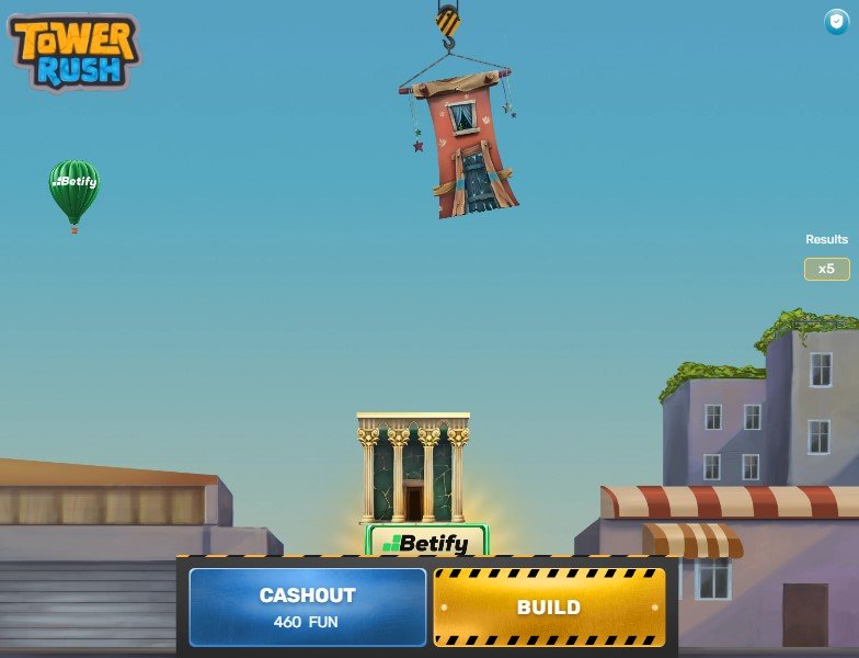 Tower Rush gameplay - costruzione della torre con bonus attivi